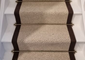 Custom stair runner fitted with stair rod