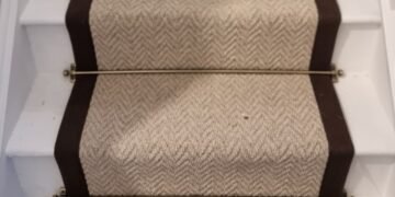 Custom stair runner fitted with stair rod